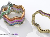 Anillos con formas, en diferentes materiales y piedras